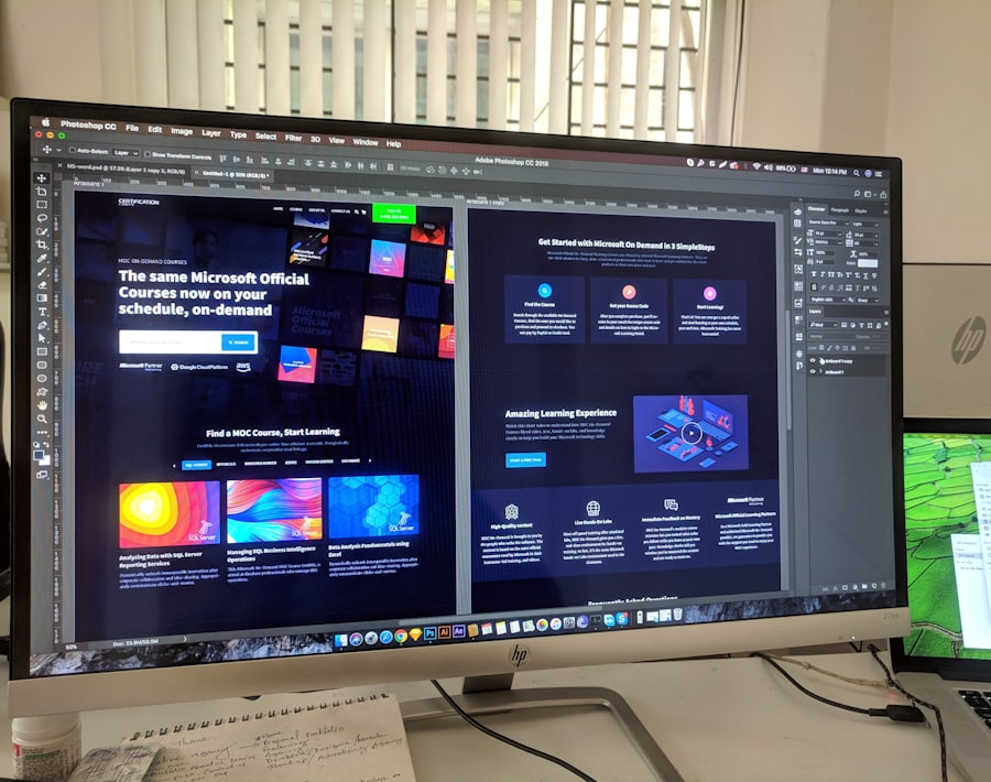 Design portfolio review on screens