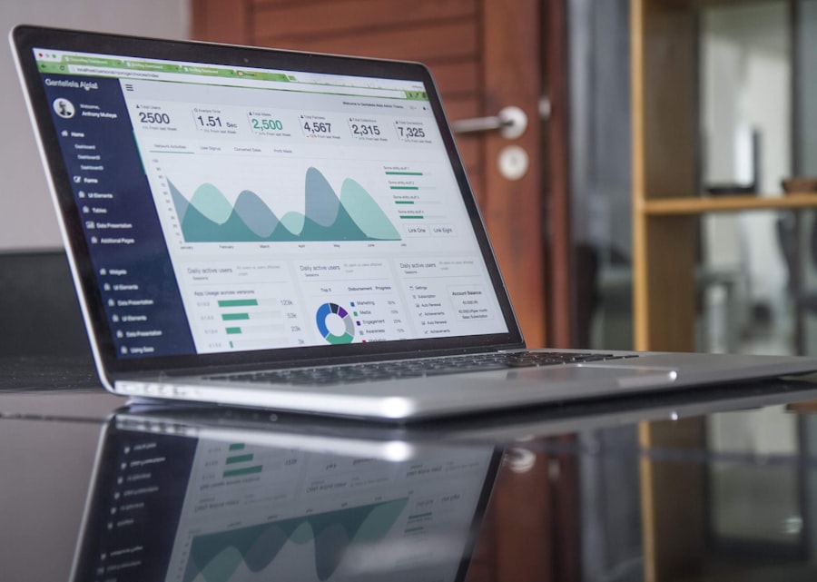 SEO analytics dashboard on laptop